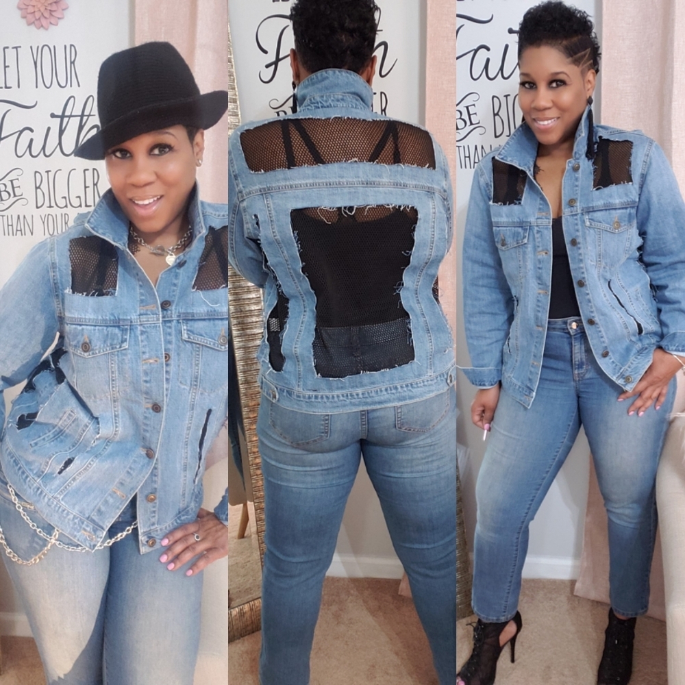 Mesh Denim Jacket